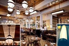 The Smith are five, soon to be six, restaurants – four in Manhattan and one in Washington DC, with a second DC restaurant on the way. The Smith owners have chosen Litemakers to manufacture their custom, contemporary fixtures, which are hand crafted of bronze tubing, glass spheres and detailed studs and banding. The Smith locations collectively serve over one million guests annually with The Smith Midtown and The Smith Lincoln Square among the Top 100 grossing restaurants in the United States. The Smith lighting project cost was in the millions of dollars.